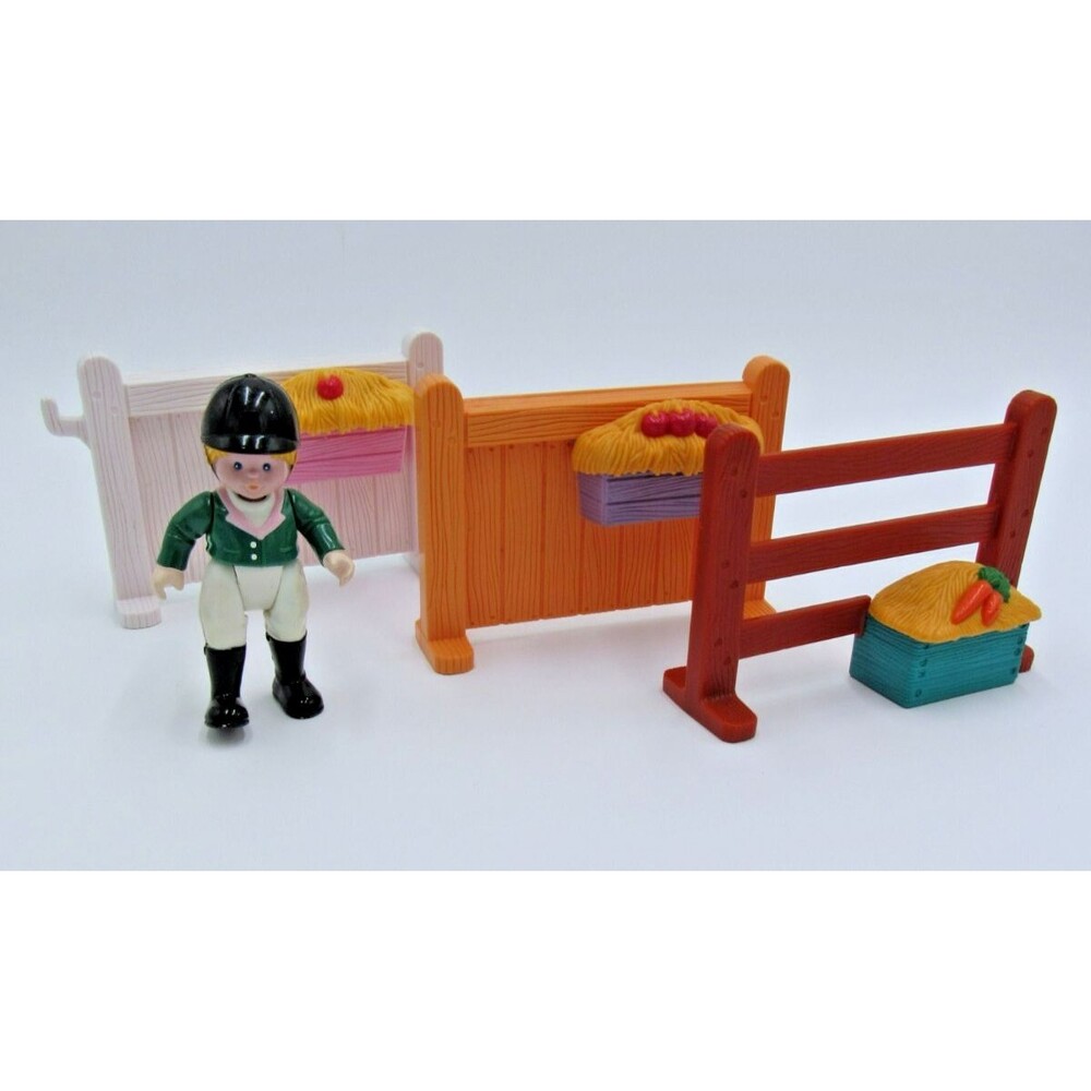 Fisher Price Loving Family Horse Fence Girl Rider Equestrian 90s Vintage FP Lot